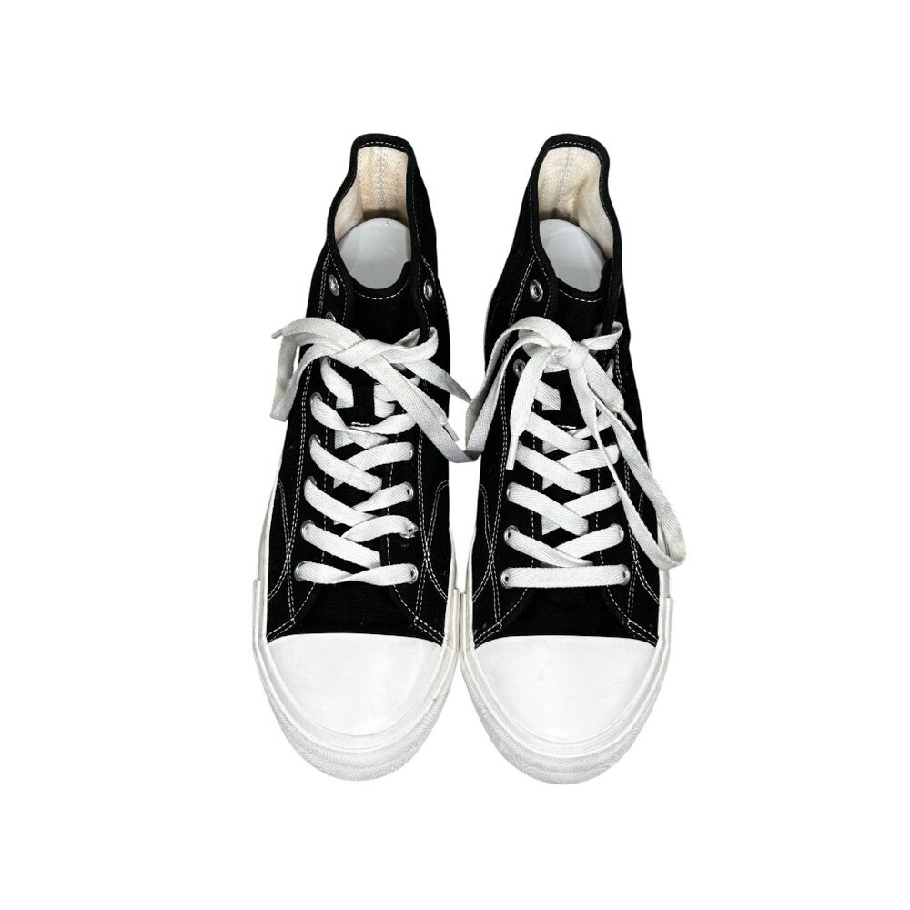 H&M Mens High-Top Canvas Sneakers US 10 EUR 43 Black & White Casual Shoes - Picture 2 of 7